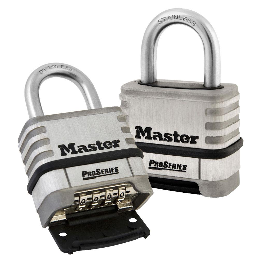 Master Lock 1174 ProSeries® Stainless Steel Resettable Combination Padlock 2-1/4in (57mm) Wide-Keyed-Master Lock-1-1/16in (27mm)-1174