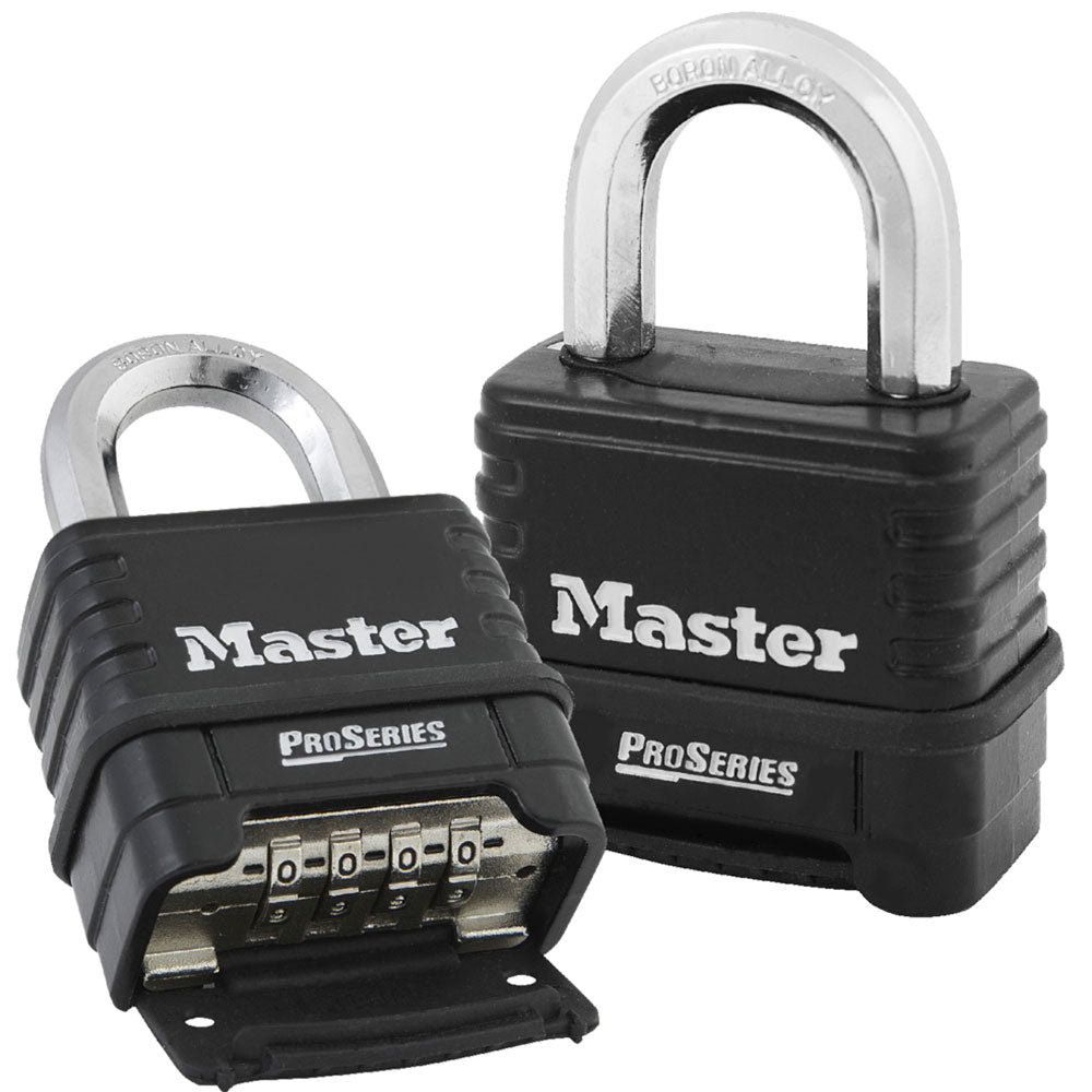 Master Lock 1178 ProSeries® Zinc Die-Cast Resettable Combination Padlock, Black 2-1/4in (57mm) Wide-Keyed-Master Lock-1-1/16in (27mm)-1178