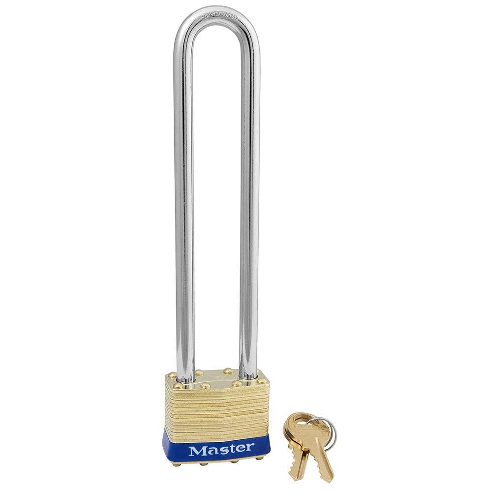 Master Lock 2 Laminated Brass Padlock 1-3/4in (44mm) Wide-Keyed-Master Lock-Blue-Keyed Alike-2KALN