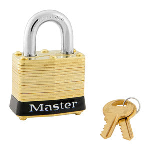 Master Lock 4 Laminated Brass Padlock 1-9/16in (40mm) Wide-Keyed-Master Lock-Black-Keyed Alike-4KABLK