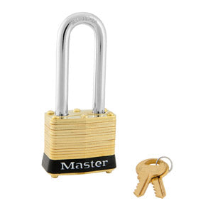 Master Lock 4 Laminated Brass Padlock 1-9/16in (40mm) Wide-Keyed-Master Lock-Black-Keyed Alike-4KALHBLK