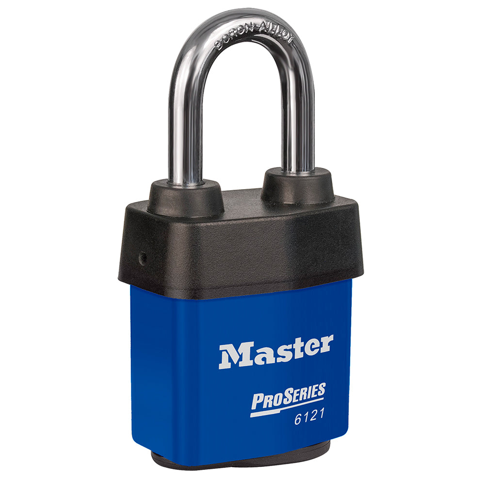 Master Lock 6121 ProSeries® Weather Tough® Laminated Steel Rekeyable Padlock 2-1/8in (54mm) Wide-Keyed-Master Lock-Blue-Keyed Alike-6121KALFBLU
