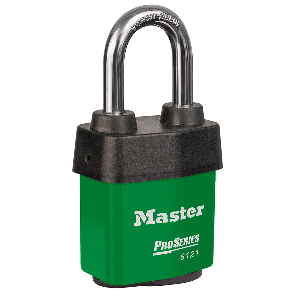 Master Lock 6121 ProSeries® Weather Tough® Laminated Steel Rekeyable Padlock 2-1/8in (54mm) Wide-Keyed-Master Lock-Green-Keyed Alike-6121KALFGRN