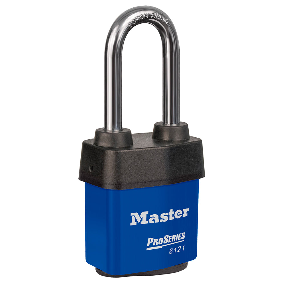 Master Lock 6121 ProSeries® Weather Tough® Laminated Steel Rekeyable Padlock 2-1/8in (54mm) Wide-Keyed-Master Lock-Blue-Keyed Alike-6121KALJBLU