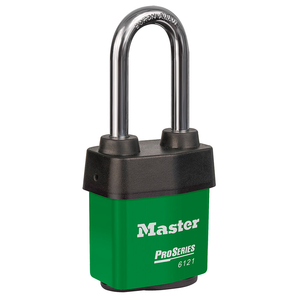 Master Lock 6121 ProSeries® Weather Tough® Laminated Steel Rekeyable Padlock 2-1/8in (54mm) Wide-Keyed-Master Lock-Green-Keyed Alike-6121KALJGRN