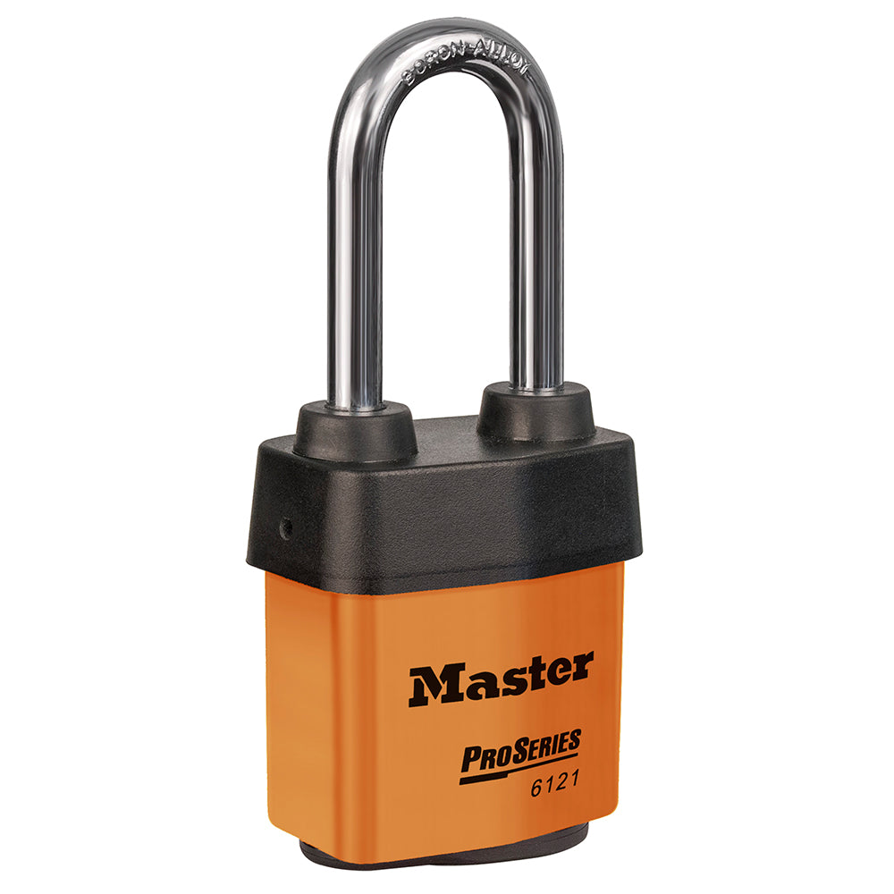 Master Lock 6121 ProSeries® Weather Tough® Laminated Steel Rekeyable Padlock 2-1/8in (54mm) Wide-Keyed-Master Lock-Orange-Keyed Alike-6121KALJORJ