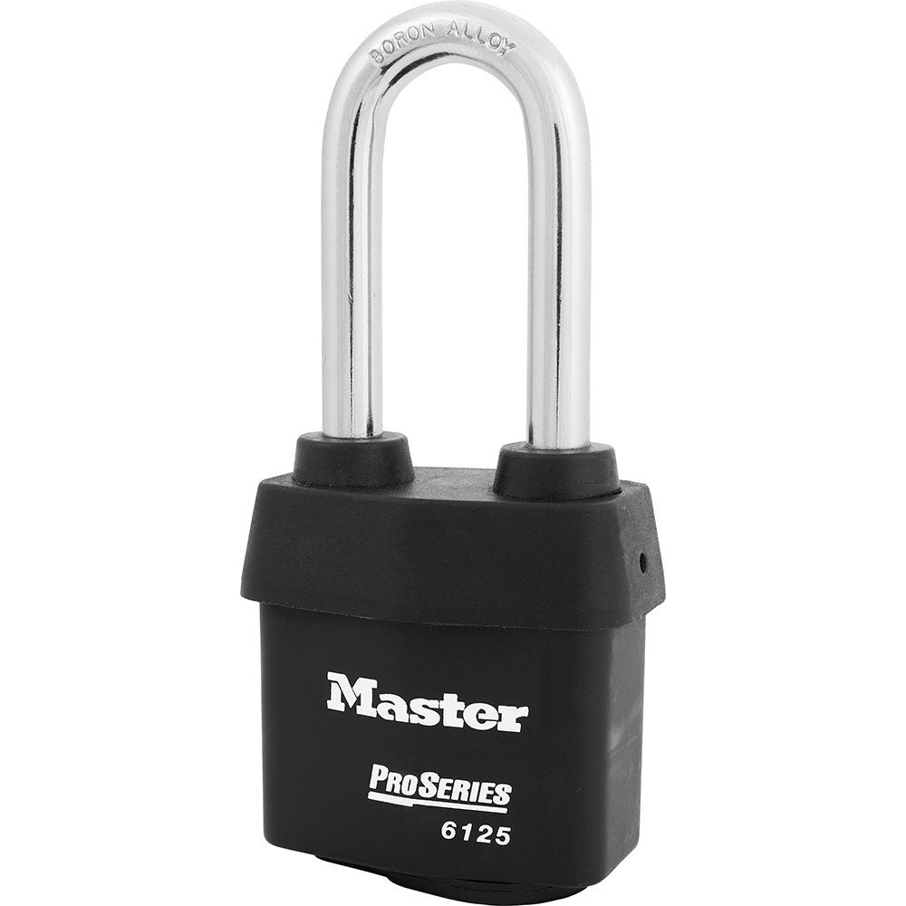 Master Lock 6125 ProSeries® Weather Tough® Laminated Steel Rekeyable Padlock 2-3/8in (60mm) Wide-Keyed-Master Lock-Black-Keyed Alike-6125KALJ