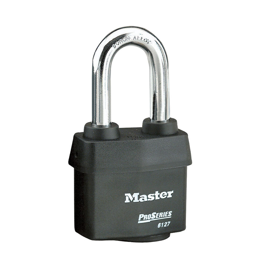 Master Lock 6127 ProSeries® Weather Tough® Laminated Steel Rekeyable Padlock 2-5/8in (67mm) Wide-Keyed-Master Lock-Black-Keyed Alike-6127KALH