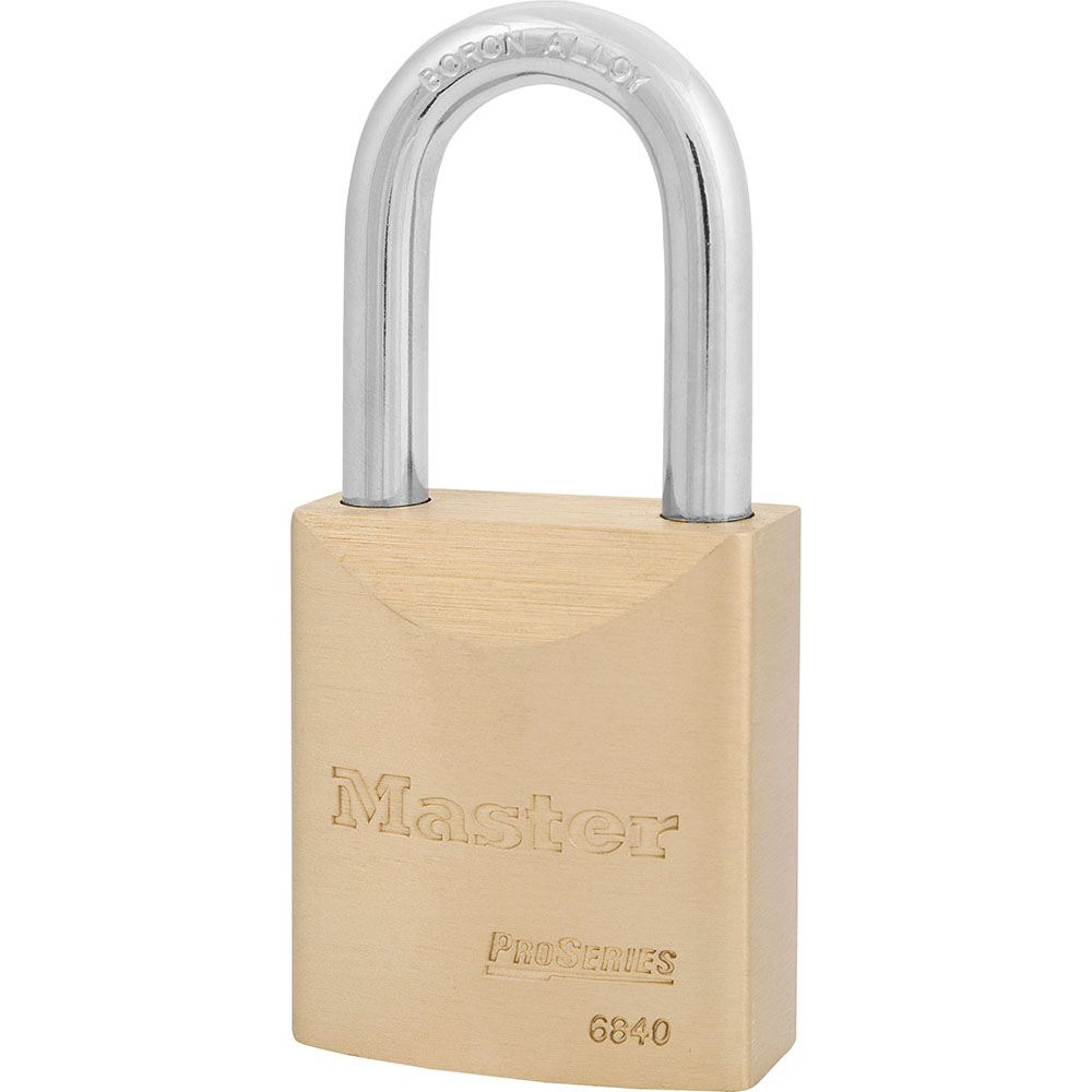 Master Lock 6840 ProSeries® Solid Brass Rekeyable Padlock 1-3/4in (44mm) Wide-Keyed-Master Lock-Keyed Different-1-9/16in (40mm)-6840LF