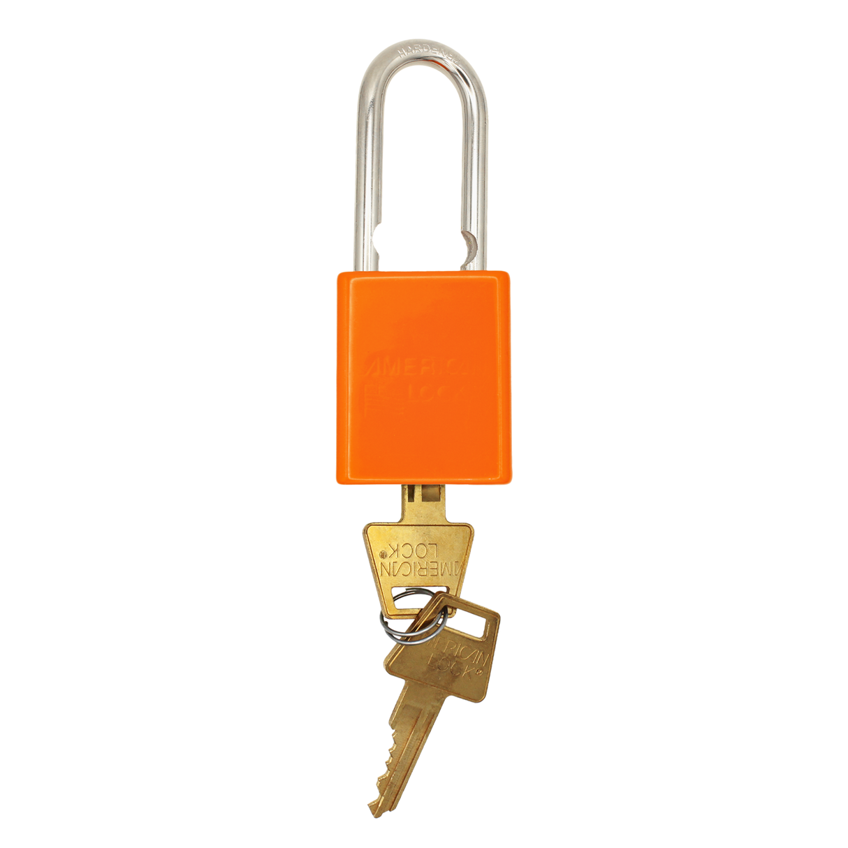 American Lock A1106PCORJ - Powder Coated Orange Aluminum Safety LOTO Padlock, 1-1/2" Wide with 1-1/2" Tall Shackle