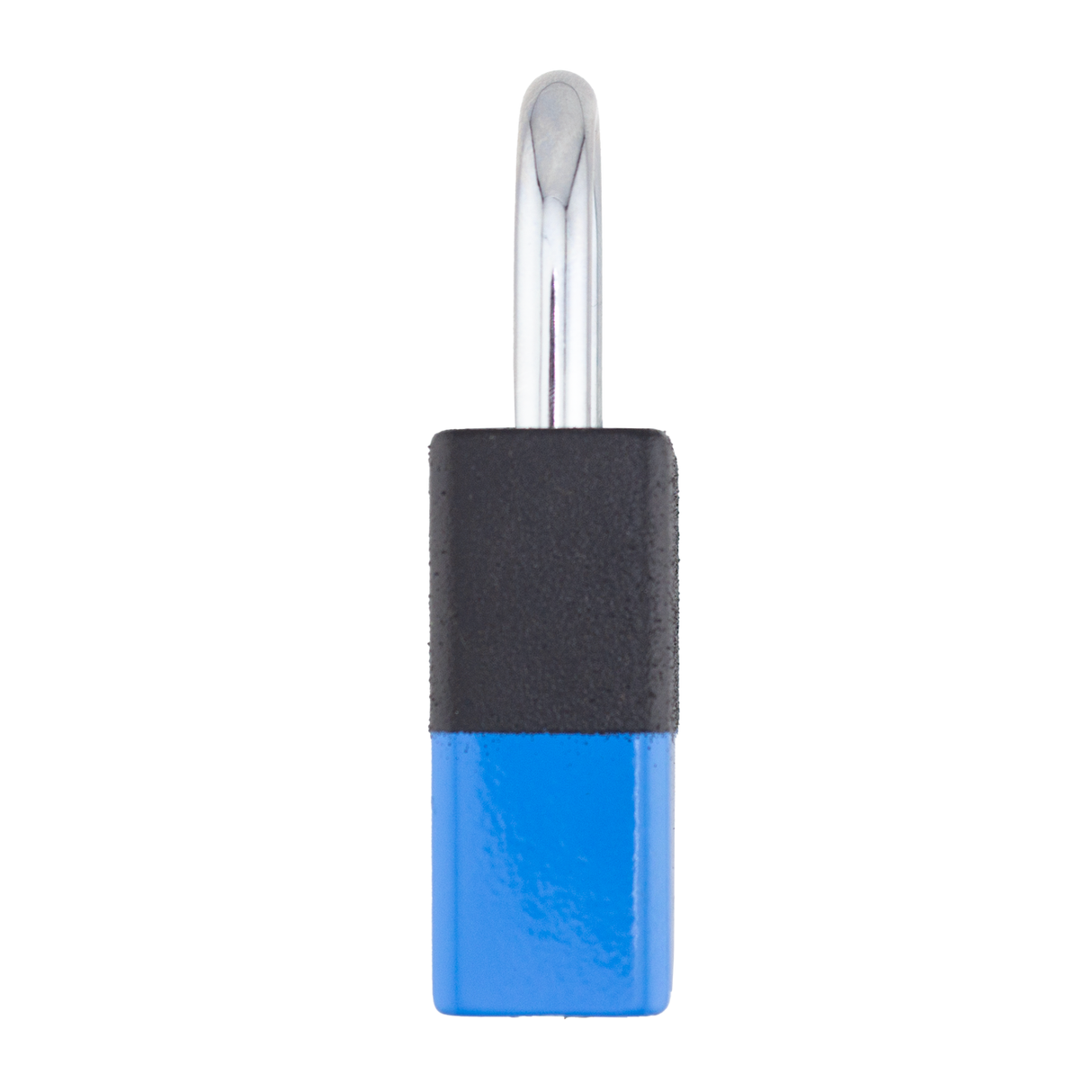 A1105PCBGRP-BLU - Dual Powder Coated Black Grip & Blue Aluminum Safety Padlock
