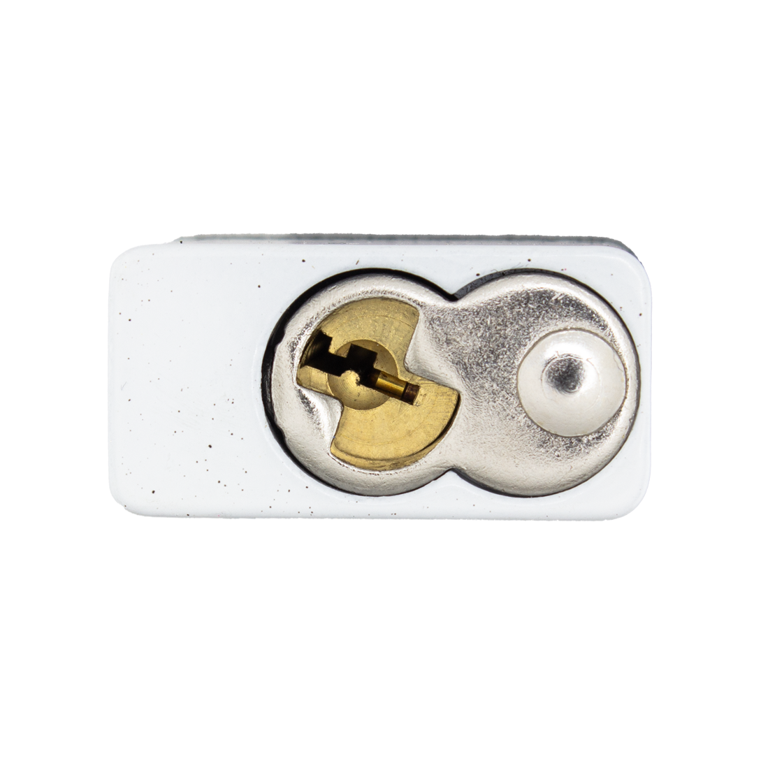 A1105PCBGRP-WHT - Dual Powder Coated Black Grip & White Aluminum Safety Padlock