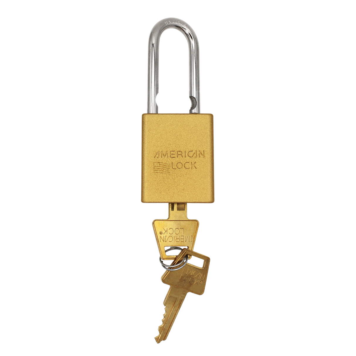 American Lock A1106PCGLD - Powder Coated Gold Aluminum Safety LOTO Padlock, 1-1/2" Wide with 1-1/2" Tall Shackle