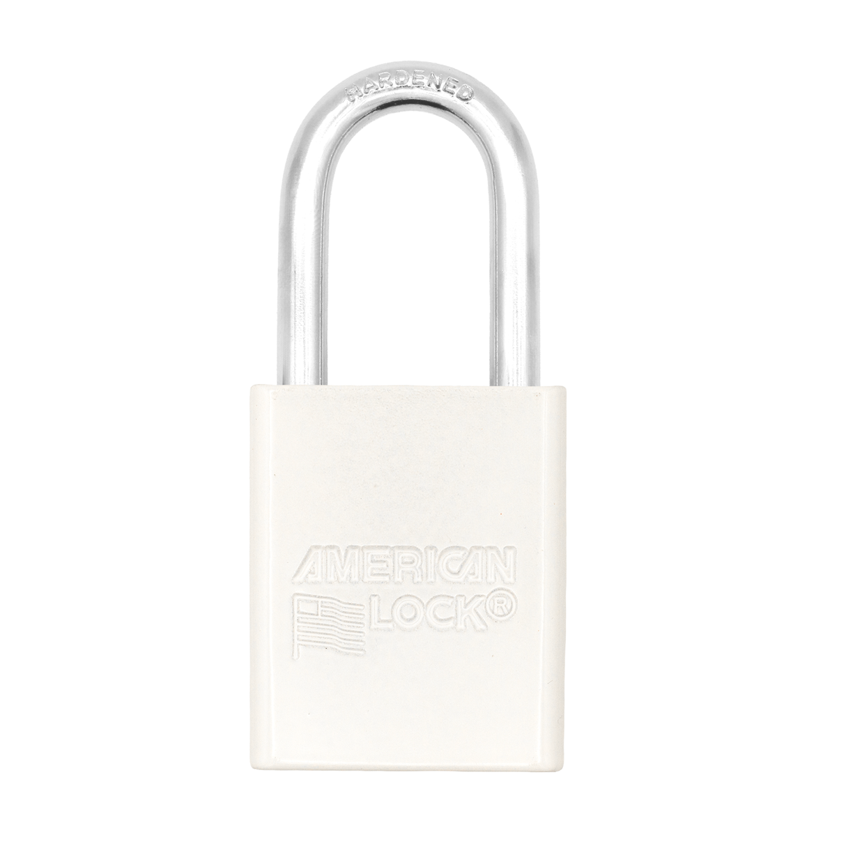 American Lock A1106PCWHT - Powder Coated White Aluminum Safety LOTO Padlock, 1-1/2" Wide with 1-1/2" Tall Shackle