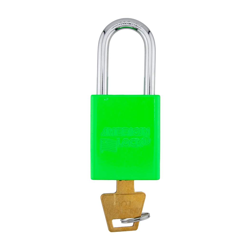 American Lock A1106PCNGRN - Powder Coated Neon Green Aluminum Safety Padlock - Green Padlocks PCGRN