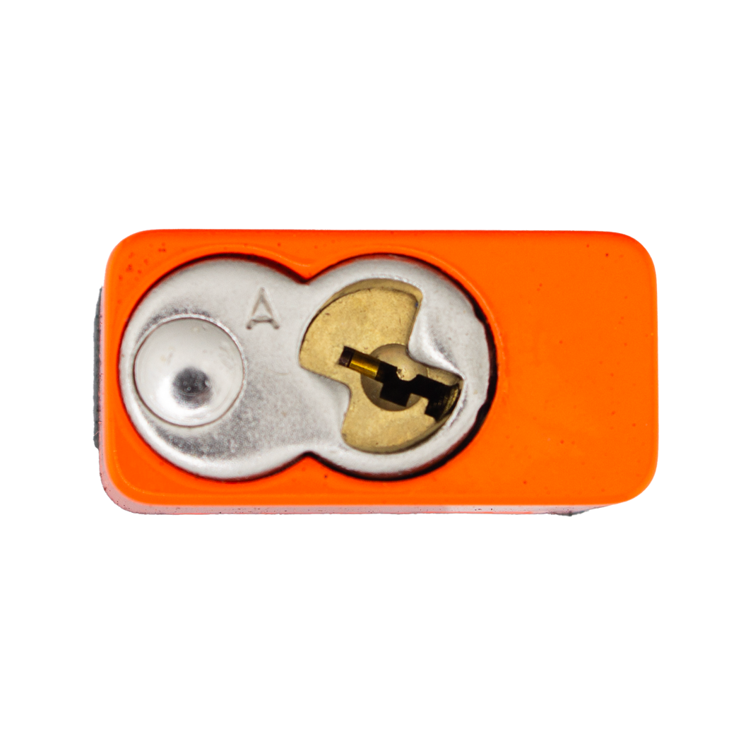 A1107PCBGRP-NORJ - Dual Powder Coated Black Grip & Neon Orange Aluminum Safety Padlock