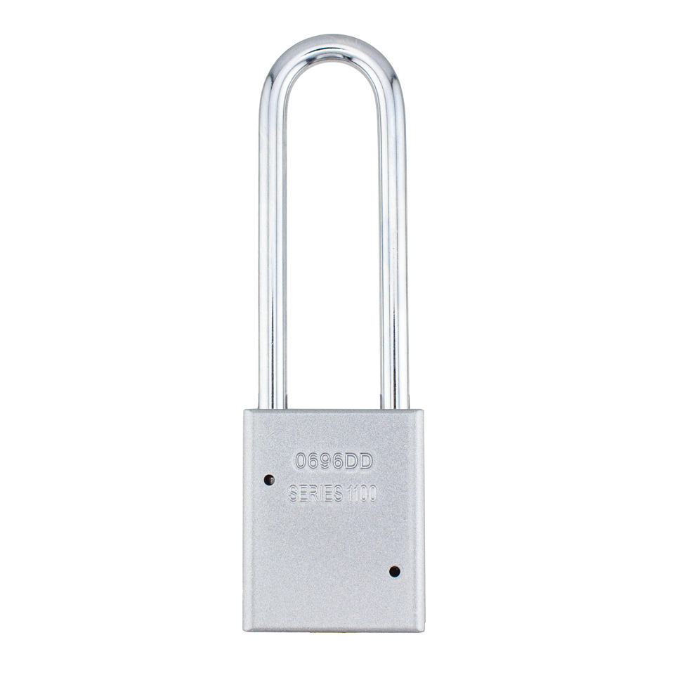 American Lock A1107PCSLV - Powder Coated Silver Aluminum Safety LOTO Padlock, 1-1/2" Wide with 3" Tall Shackle
