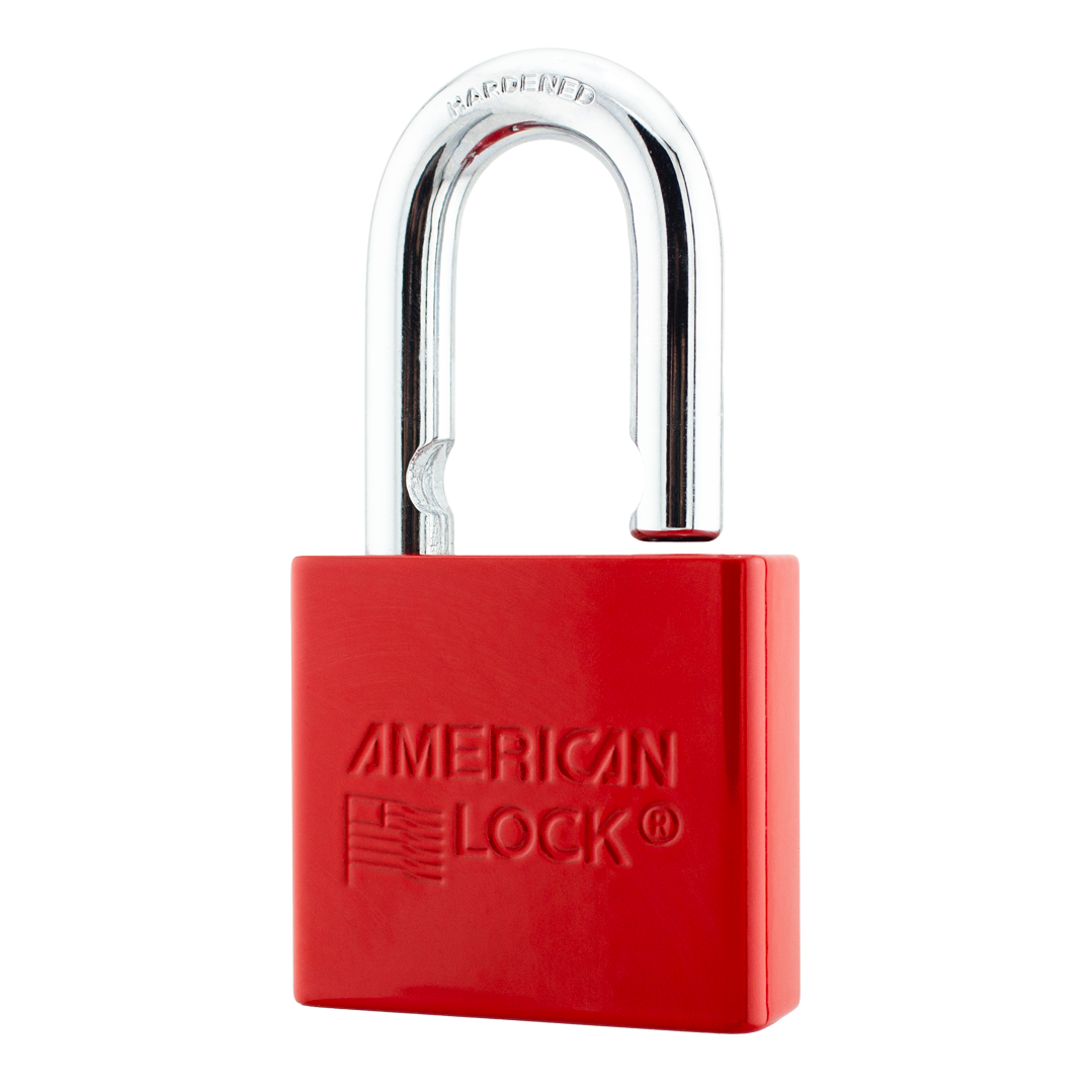 American Lock A1305PCRED Solid Aluminum Rekeyable Padlock 2" Wide Powder Coated Red