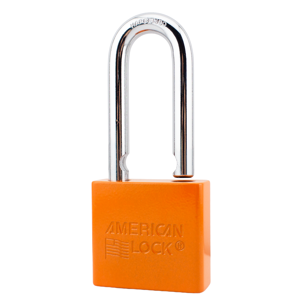 American Lock A1306PCORJ 2" Powder Coated Orange Solid Aluminum Rekeyable Padlock with 2" Shackle