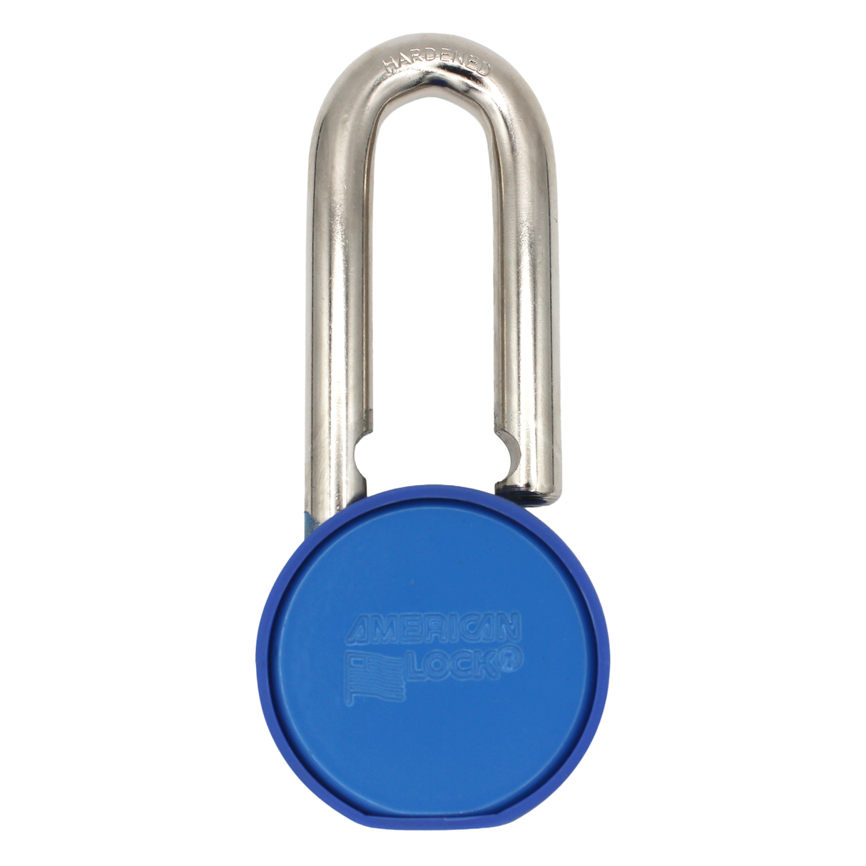 American Lock A700 Powder Coated Blue Solid Steel Rekeyable Padlock, Chrome Plated 2-1/2" Wide