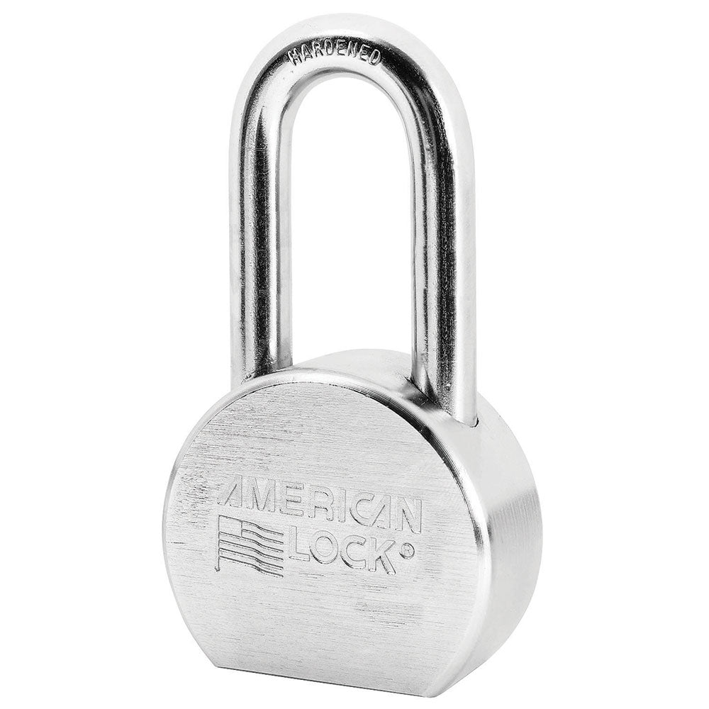 American Lock A701 2-1/2in (64mm) Solid Steel Rekeyable Padlock, Chrome Plated, with 2in (51mm) Shackle-Keyed-American Lock