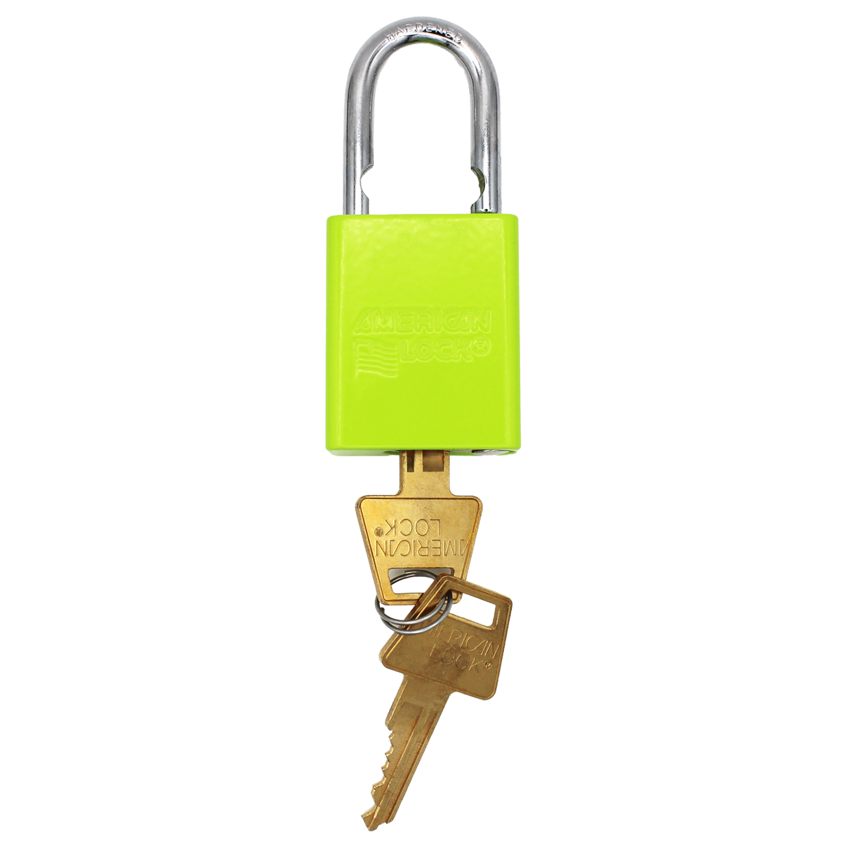 American Lock A1105PCKLM - Powder Coated Keylime Aluminum Safety LOTO Padlock, 1-1/2" Wide with 1" Tall Shackle