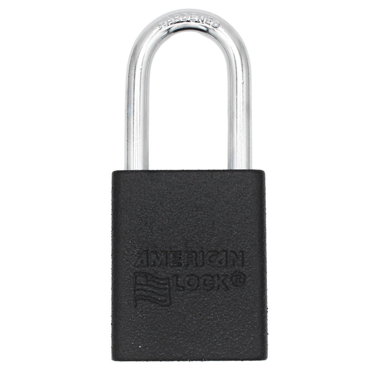 American Lock A1106PCBGRP - Powder Coated Black Grip Aluminum Safety LOTO Padlock, 1-1/2" Wide with 1-1/2" Tall Shackle