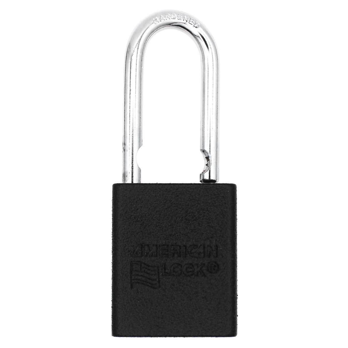 American Lock A1106PCBGRP - Powder Coated Black Grip Aluminum Safety LOTO Padlock, 1-1/2" Wide with 1-1/2" Tall Shackle