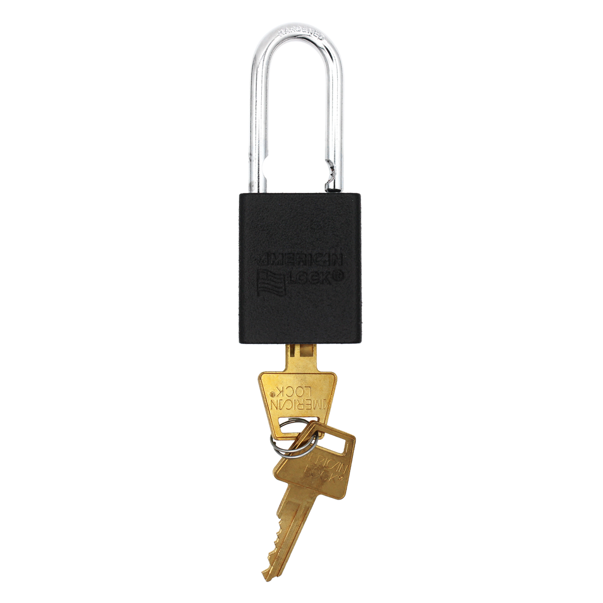 American Lock A1106PCBGRP - Powder Coated Black Grip Aluminum Safety LOTO Padlock, 1-1/2" Wide with 1-1/2" Tall Shackle