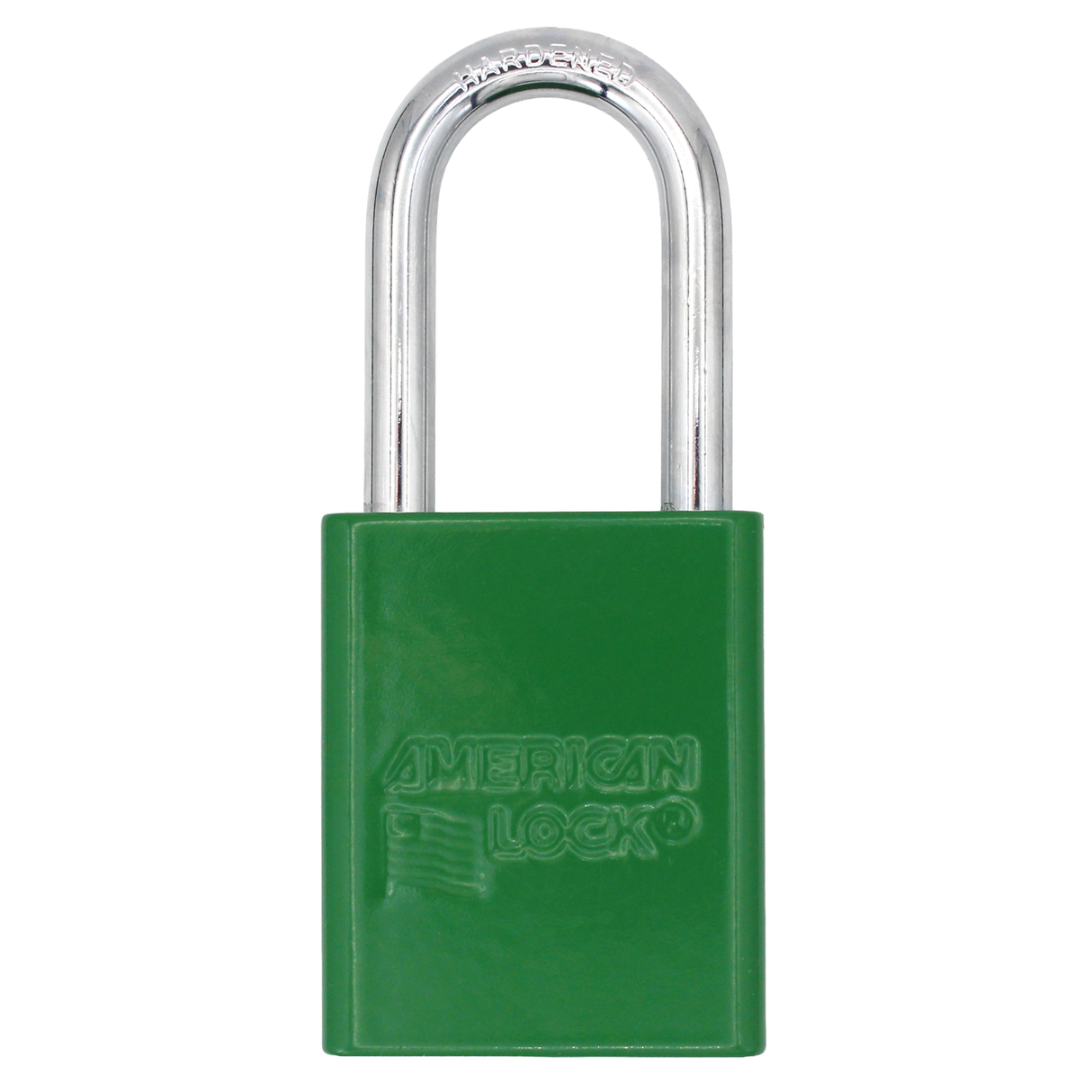 American Lock A1106PCGRN - Powder Coated Green Aluminum Safety LOTO Padlock, 1-1/2" Wide with 1-1/2" Tall Shackle