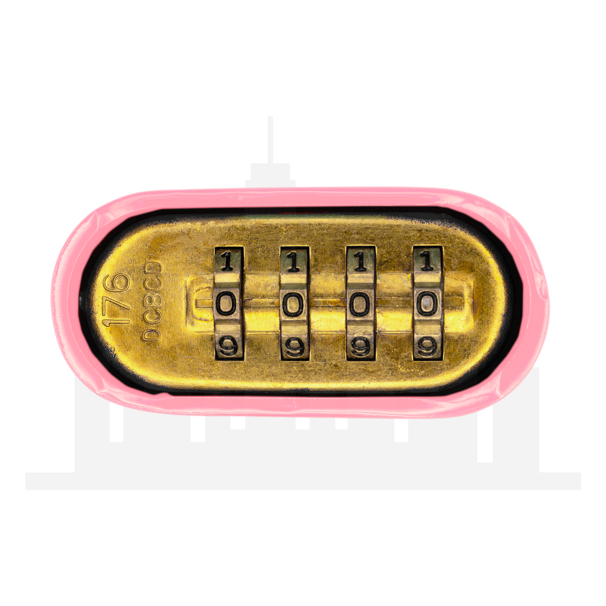 Master Lock 176 Powder Coated Bubblegum Resettable Combination Brass Padlock