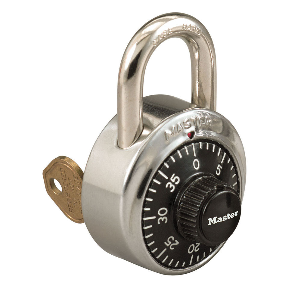 Master Lock 1525 General Security Combination Padlock with Key Control Feature 1-7/8" Wide