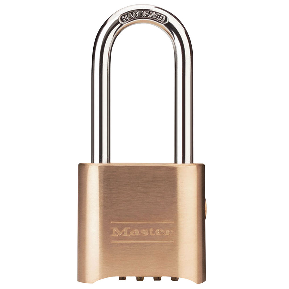 Master Lock 176 Resettable Combination Brass Padlock (with Key Override Feature)