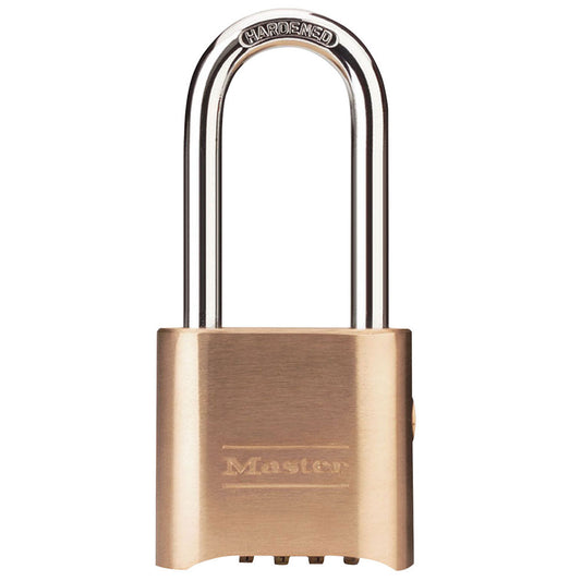 Master Lock 176 Resettable Combination Brass Padlock (with Key Override Feature)