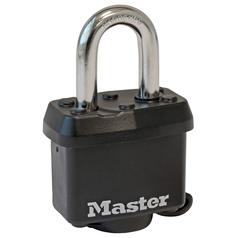 Master Lock 311 Covered Laminated Steel Padlock, Black 1-9/16" Wide