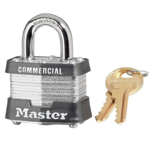 Master Lock 3 Laminated Steel Padlock 1-9/16in (40mm) Wide-Keyed-Master Lock