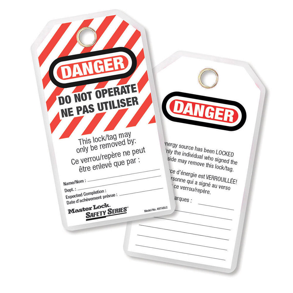 Master Lock 497ABLC Do Not Operate Safety Tag, French/English, Laminated