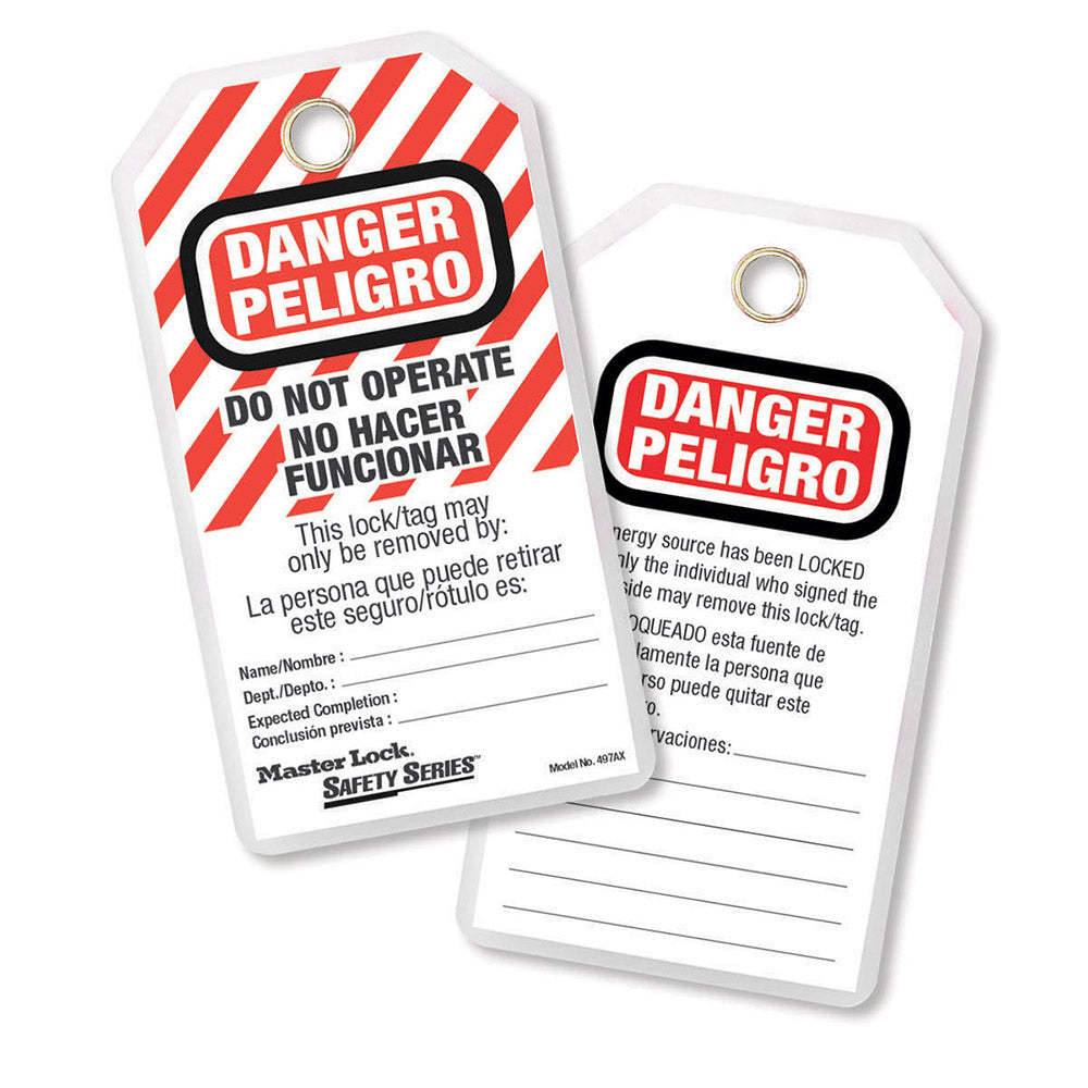 Master Lock 497AX Do Not Operate Safety Tag, Spanish/English, Laminated