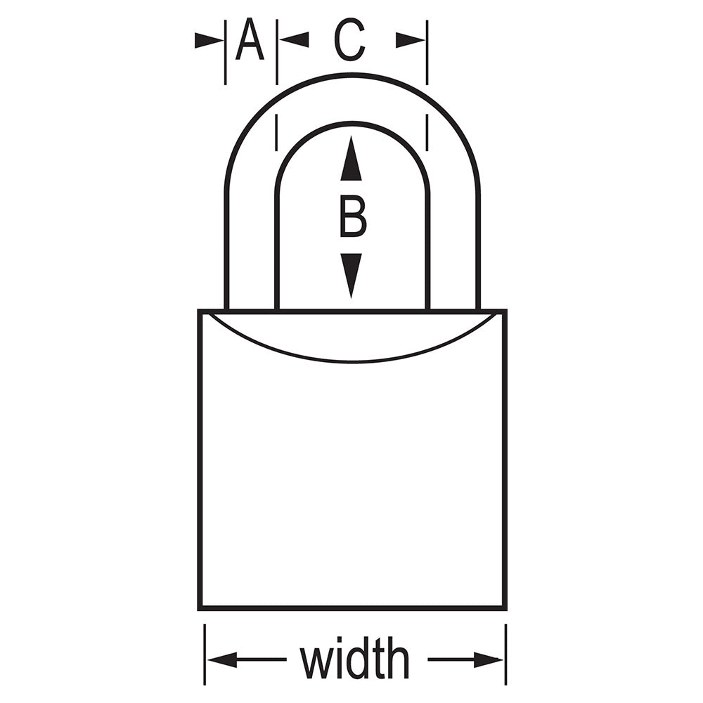 Master Lock 4140 V-Line Brass Padlock 1-1/2" Wide