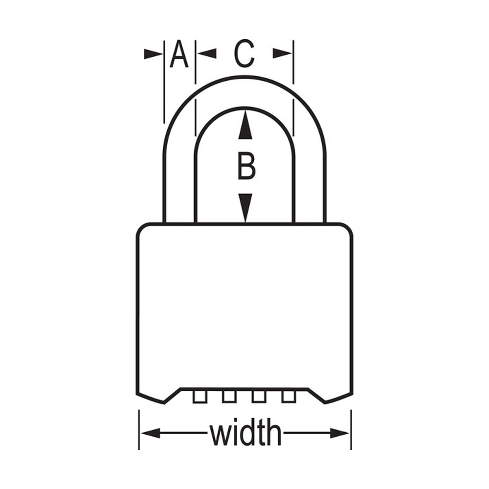 Master Lock 878 Resettable Combination Padlock 2" Wide