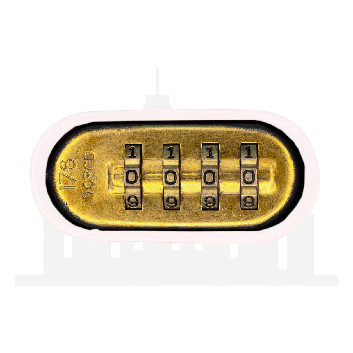 Master Lock 176 Powder Coated White Resettable Combination Brass Padlock
