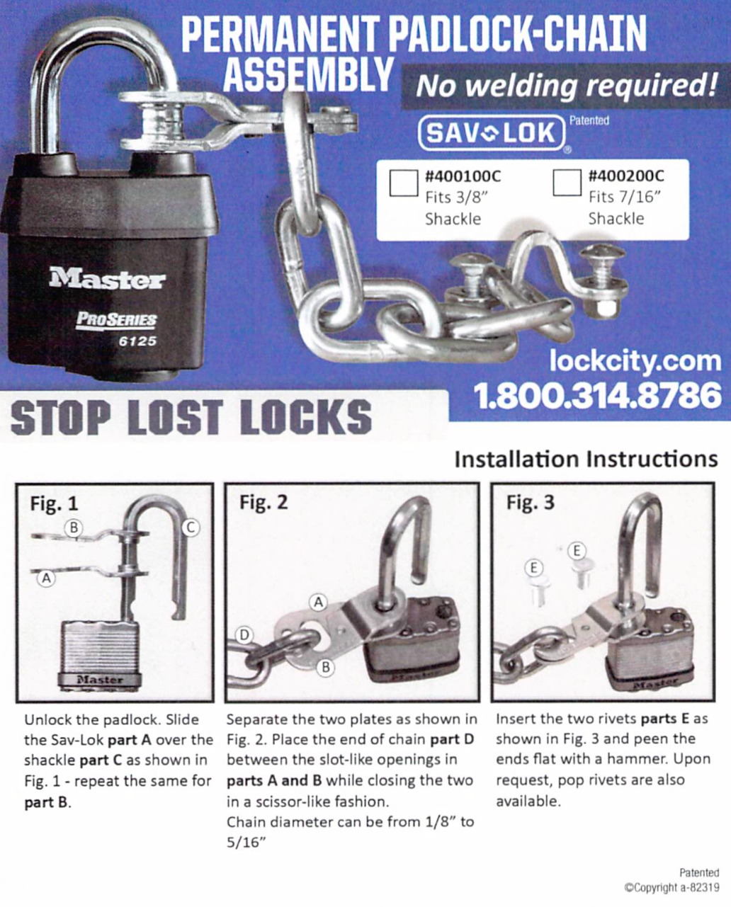 400200 7/16" Save Lock™