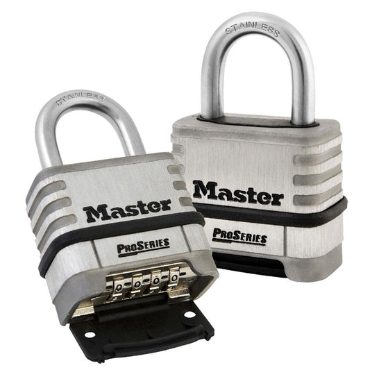 Master Lock 1174 ProSeries® Stainless Steel Resettable Combination Padlock 2-1/4in (57mm) Wide-Keyed-Master Lock-1-1/16in (27mm)-1174