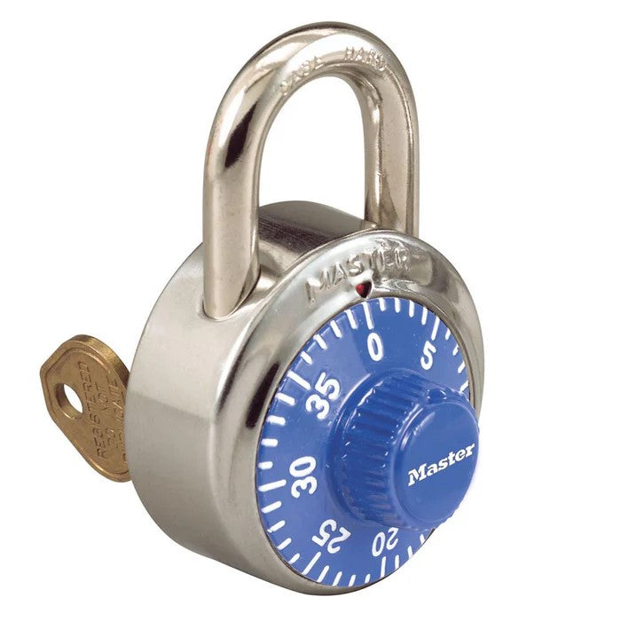 Master Lock 1525 General Security Combination Padlock with Color Dial & Key Control Feature 1-7/8" Wide