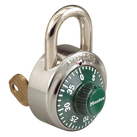 Master Lock 1525 General Security Combination Padlock with Color Dial & Key Control Feature 1-7/8" Wide