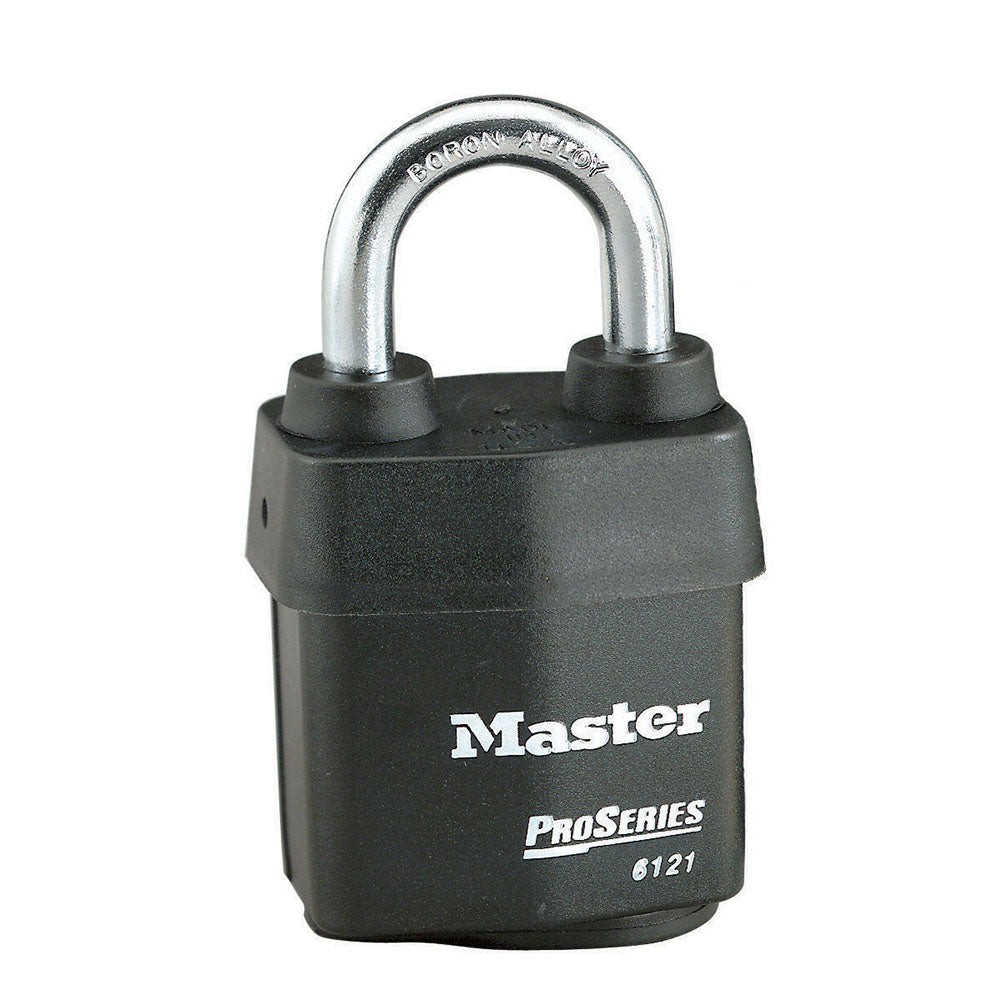 Master Lock 6121 ProSeries® Weather Tough® Laminated Steel Rekeyable Padlock 2-1/8in (54mm) Wide-Keyed-Master Lock-Black-Keyed Alike-6121KA