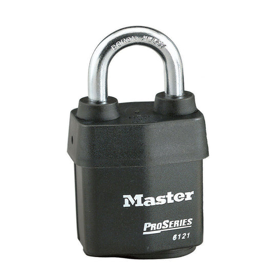 Master Lock 6121 ProSeries® Weather Tough® Laminated Steel Rekeyable Padlock 2-1/8in (54mm) Wide-Keyed-Master Lock-Black-Keyed Alike-6121KA