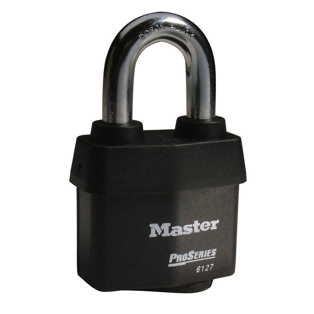 Master Lock 6127 ProSeries® Weather Tough® Laminated Steel Rekeyable Padlock 2-5/8in (67mm) Wide-Keyed-Master Lock-Black-Keyed Alike-6127KA