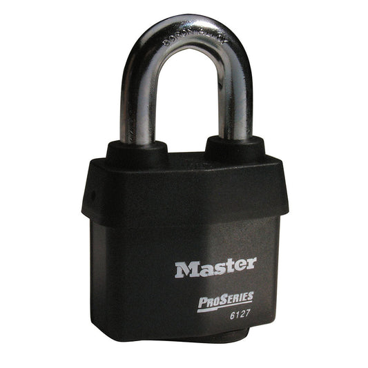 Master Lock 6127 ProSeries® Weather Tough® Laminated Steel Rekeyable Padlock 2-5/8in (67mm) Wide-Keyed-Master Lock-Black-Keyed Alike-6127KA