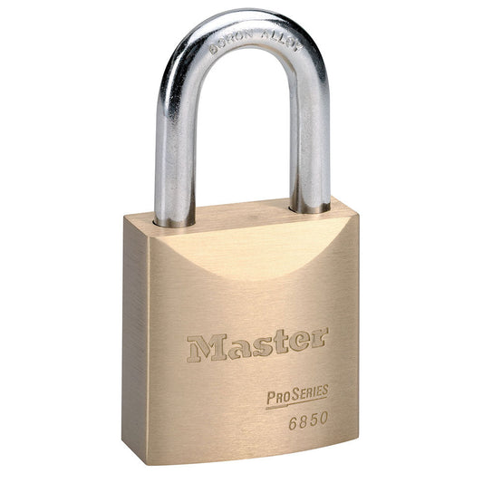 Master Lock 6850 ProSeries® Solid Brass Rekeyable Padlock 2in (51mm) Wide-Keyed-Master Lock-Keyed Different-1-1/2in (37mm)-6850
